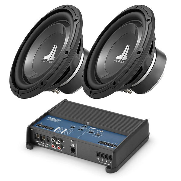 JL Audio 10W1v3-4 (Pair) Subwoofer + XDM600/1 Mono Amplifier Bundle