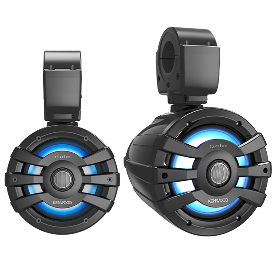 Kenwood eXcelon XM77TBL 7.7" 2-Way Coaxial Tower Speakers with LED Lighting, Black