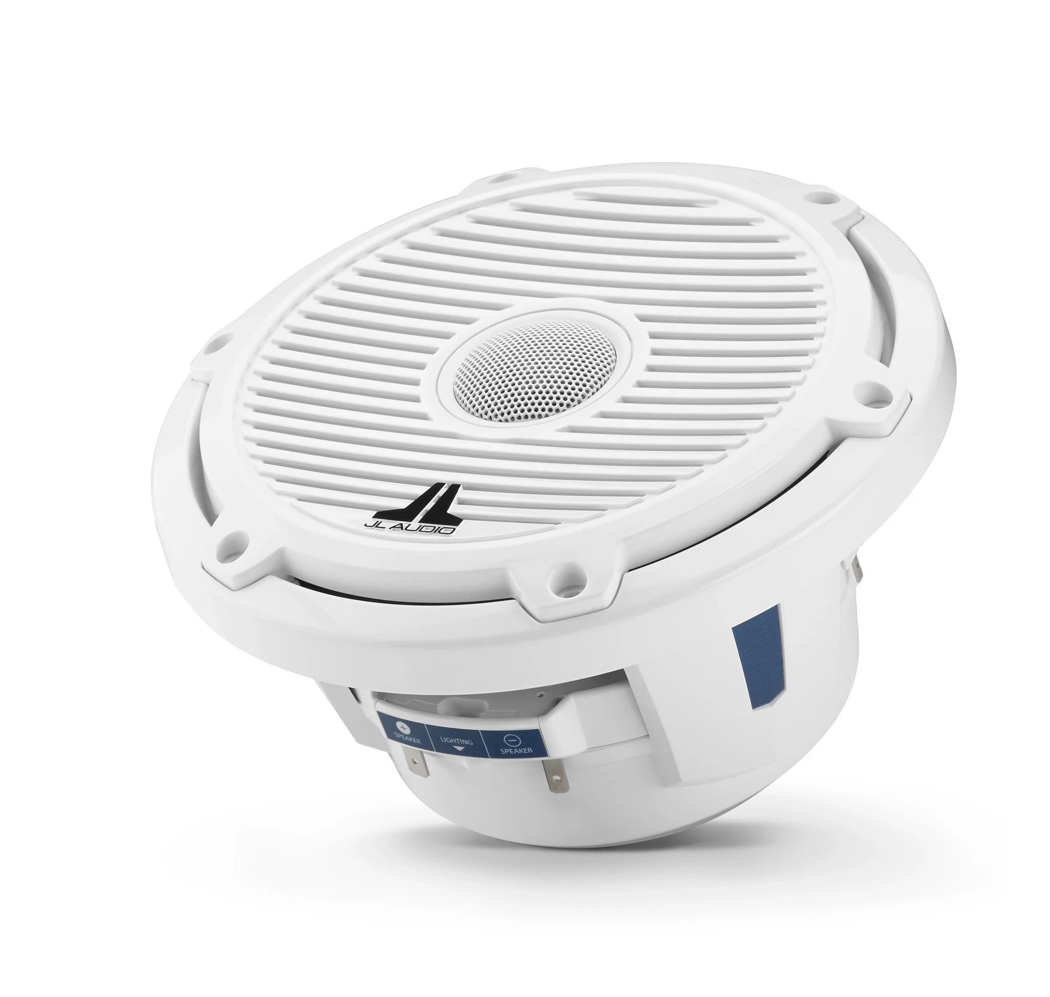 JL Audio M6-770X-C-3GW 7.7" Marine Coaxial Speakers, Gloss White Trim and Classic Grille