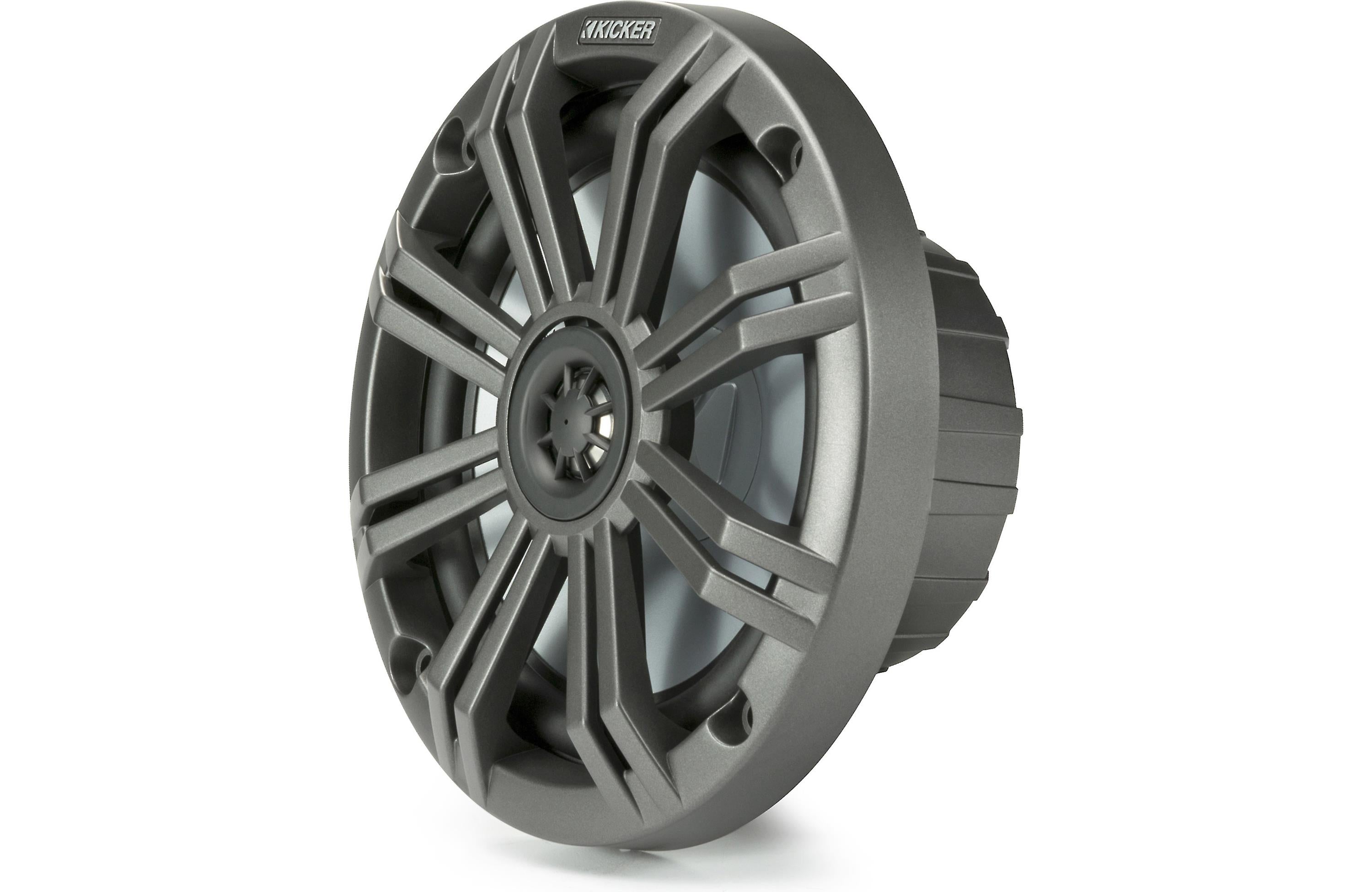 Kicker 45KM654 6.5" 2-Way Coaxial Marine Speakers with White & Charcoal Grilles - Freemans Car Stereo