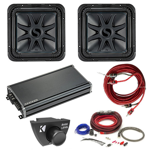 Kicker 44L7S124 Amplifer and Subwoofer Bass Bundle with Install Kit