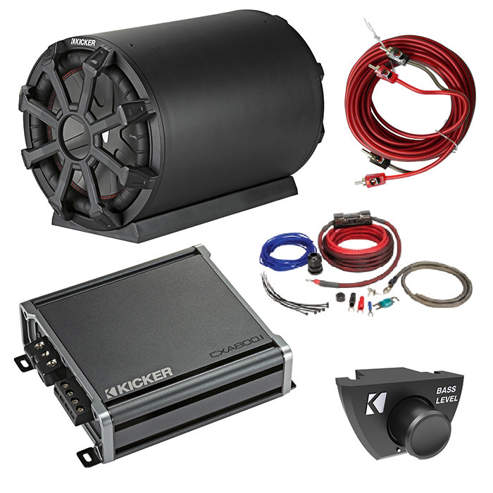 Kicker 46CWTB102 Amplifer and Subwoofer Bass Bundle with Install Kit