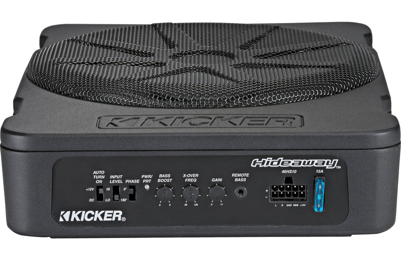 Kicker 46HS10 10" Hideaway Compact Powered Subwoofer built-in 180-watt amp