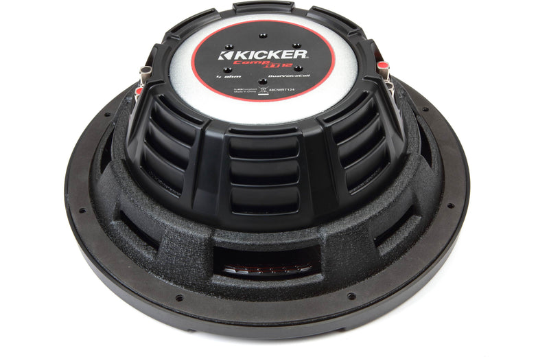 Kicker 48CWRT124 12" Shallow-Mount Subwoofer with Dual 4-ohm Voice Coils