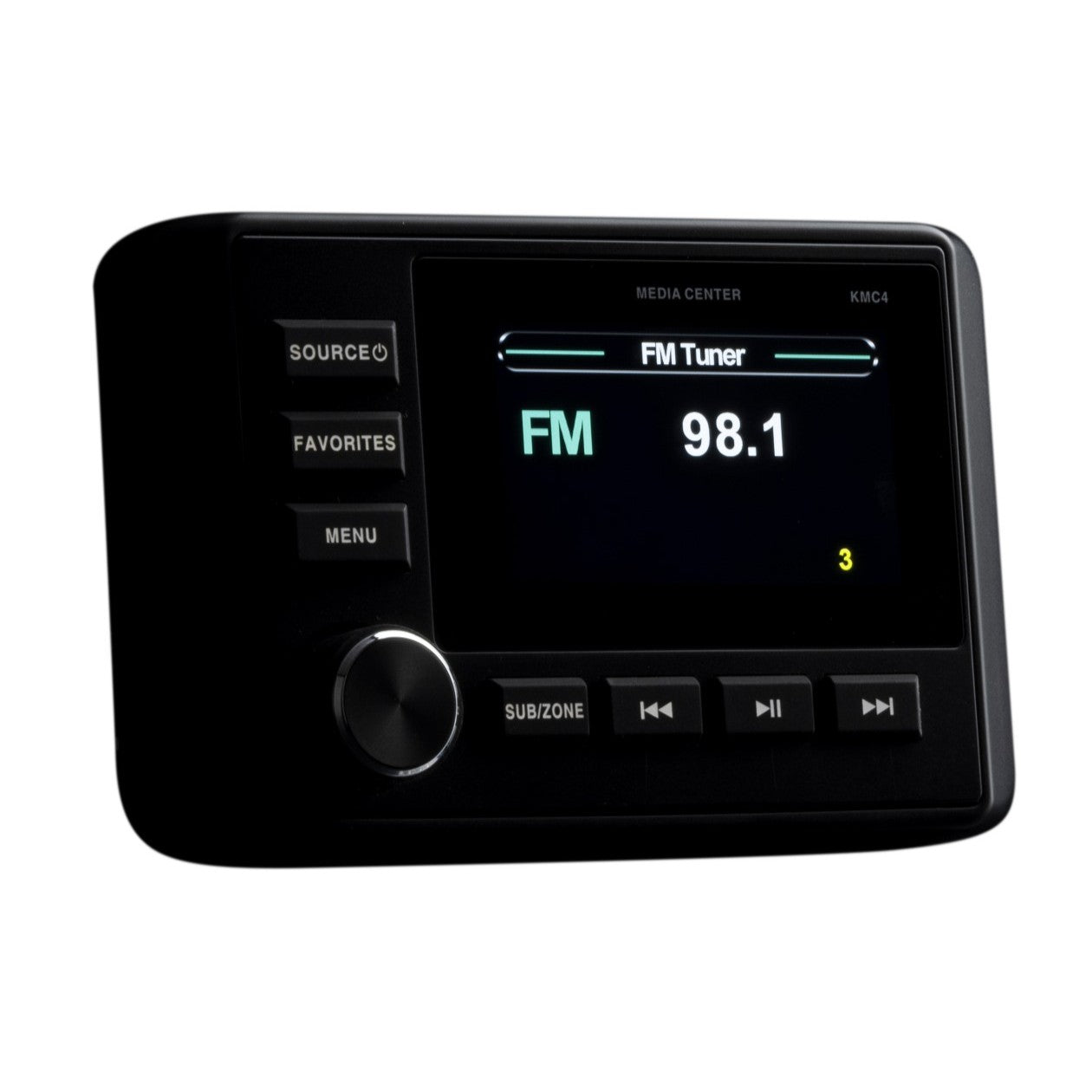 Kicker 51KMC4 Weather-Resistant Gauge-Style Media Center with Bluetooth