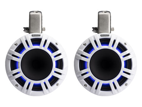 KICKER 51KMTCXL8W white 8-inch HLCD tower speakers front view