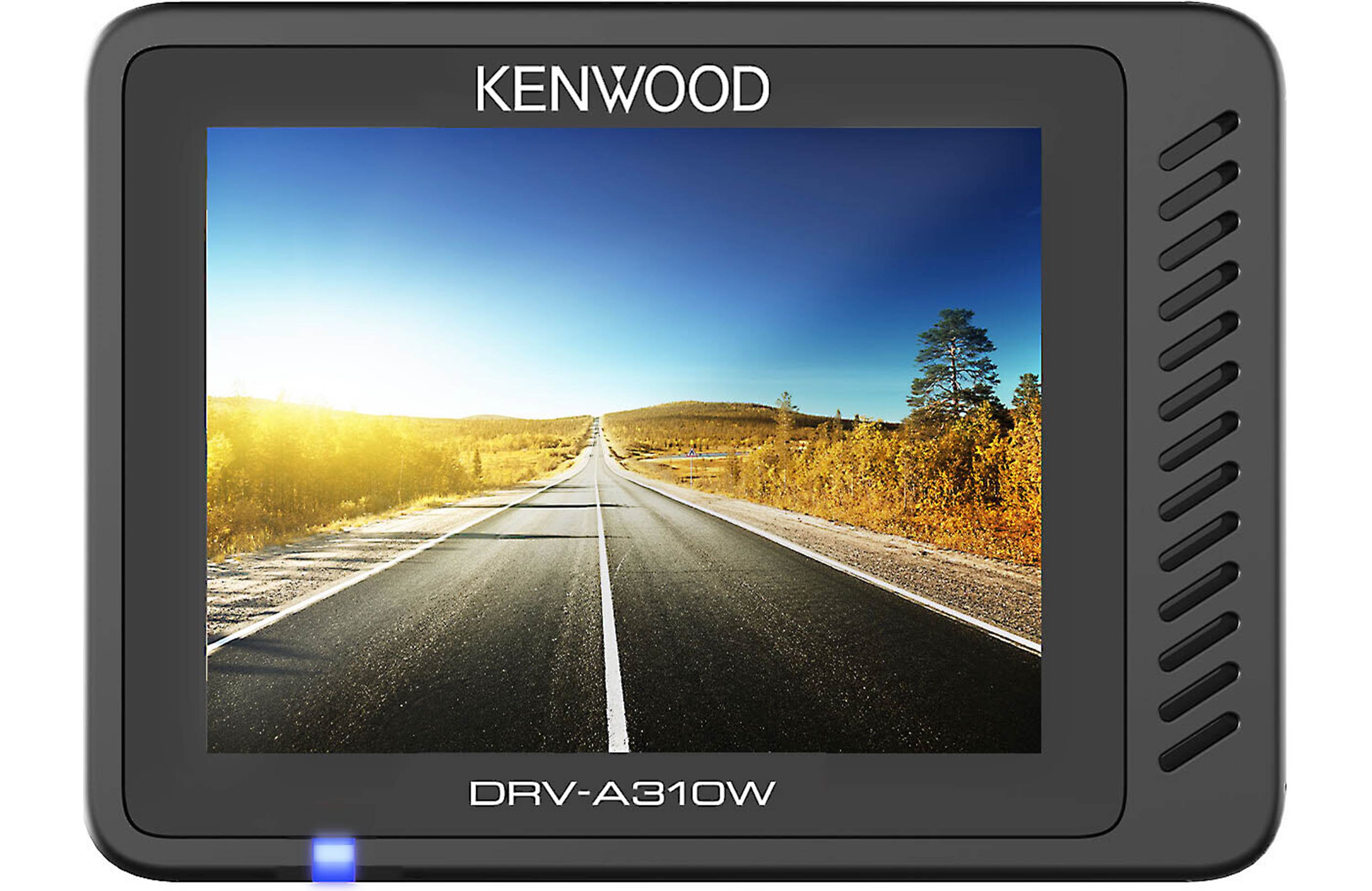 Kenwood DRV-A310W HD dash cam with 2" display, GPS, and Wi-Fi