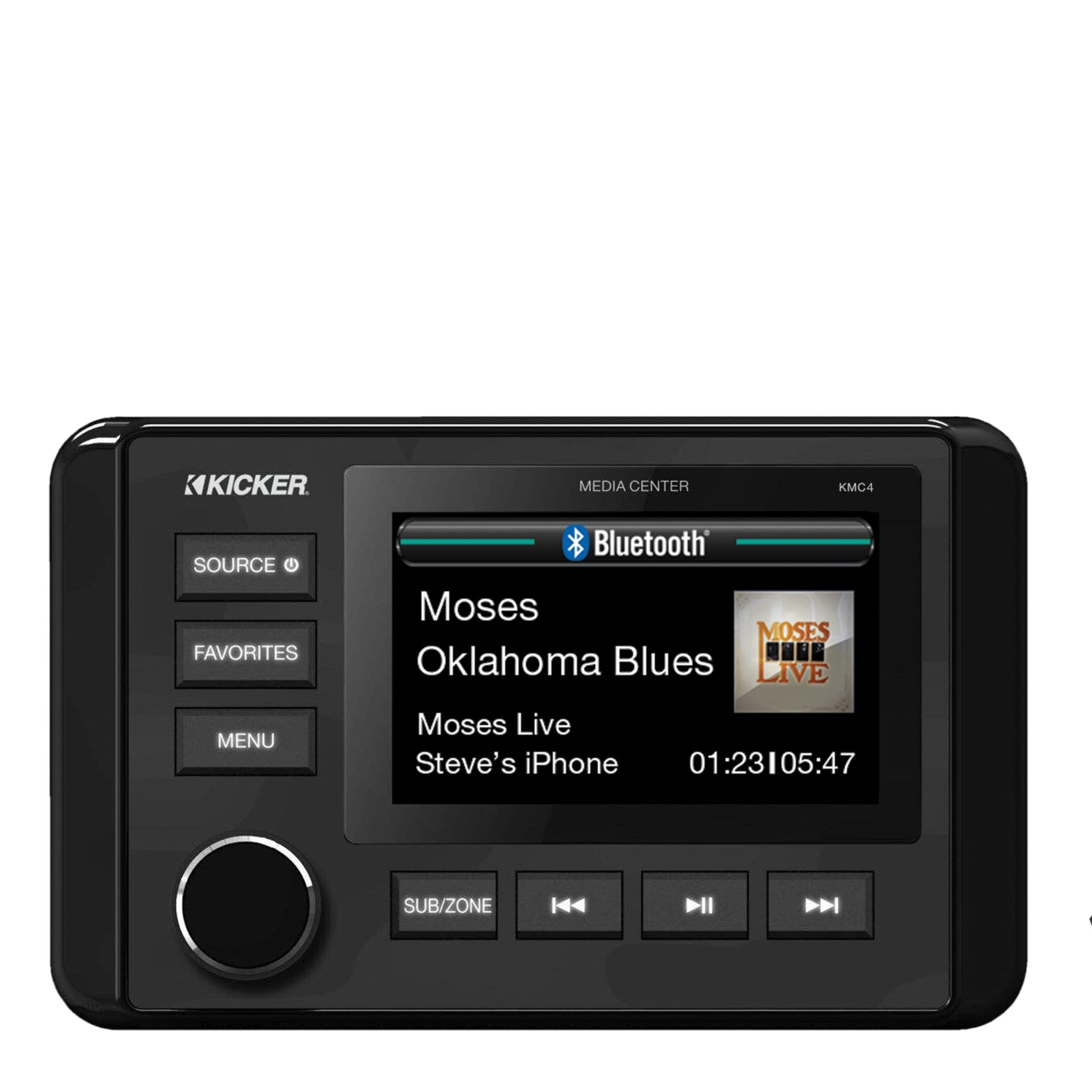 Kicker 51KMC4 Weather-Resistant Gauge-Style Media Center with Bluetooth
