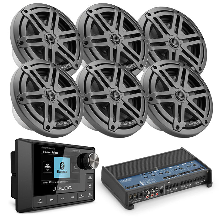 JL Audio MM105 + XDM600/6 + 3 Pairs M3-650X-S-GM Marine Bundle