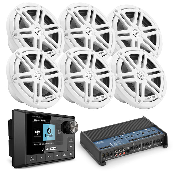 JL Audio MM105 + XDM600/6 + 3 Pairs M3-650X-S-GW Marine Bundle