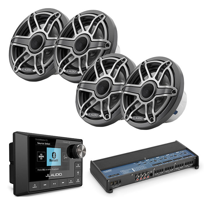 JL Audio MM105 + XDM800/8 + 2 Pairs M6-650X-S-GMTI Marine Bundle