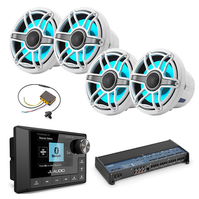 JL Audio MM105 + XDM800/8 + 2 Pairs M6-880X-S-GwGw-I + MLC-RW Marine Bundle