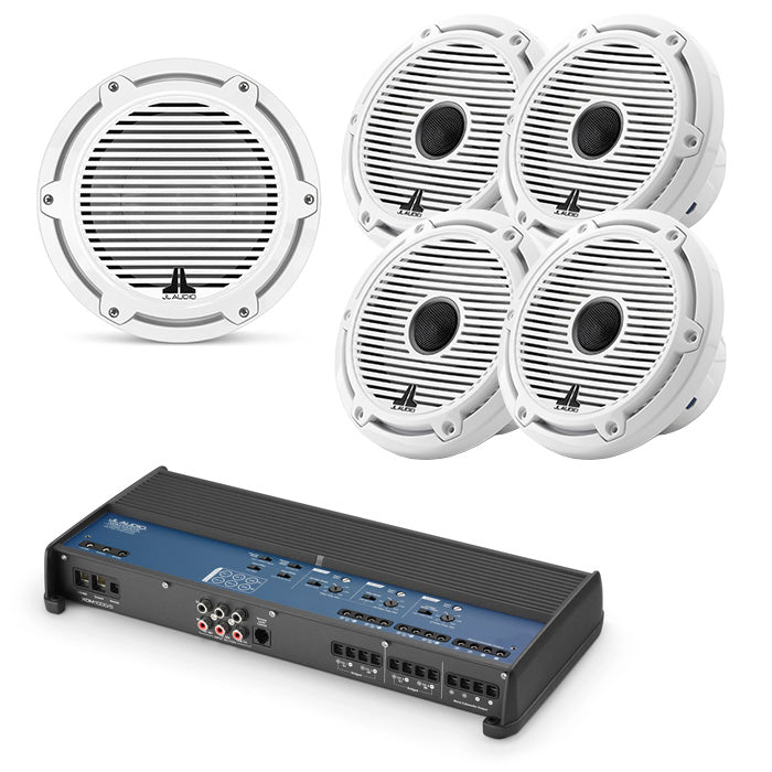 JL Audio XDM1000/5 + 2 Pairs M6-650X-C-GWGW + M6-10IB-C-GWGW-4 Marine Bundle