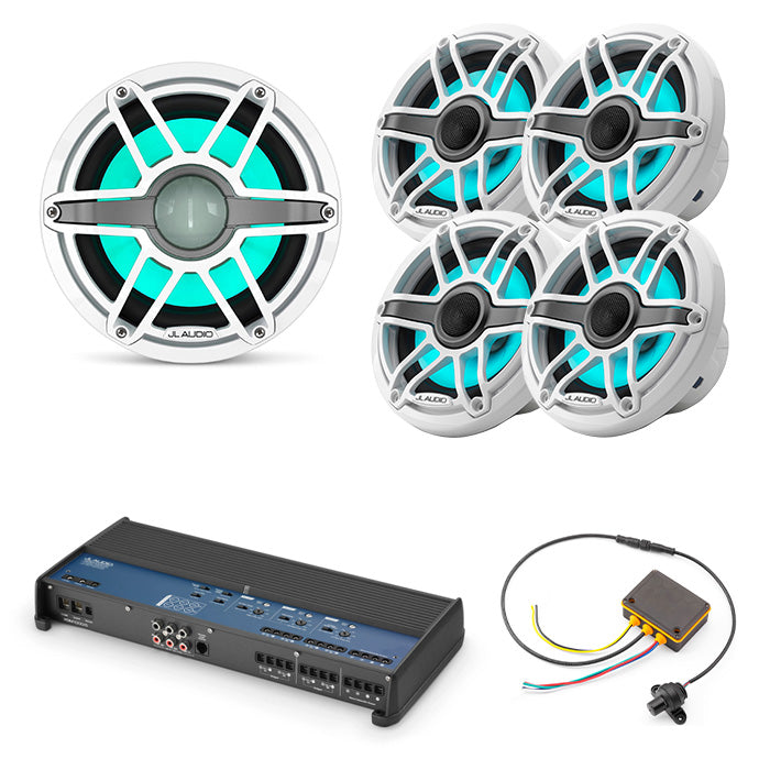 JL Audio XDM1000/5 + 2 Pairs M6-650X-S-GWGW-i + M6-10IB-S-GWGW-I-4 + MLC-RW Marine Bundle