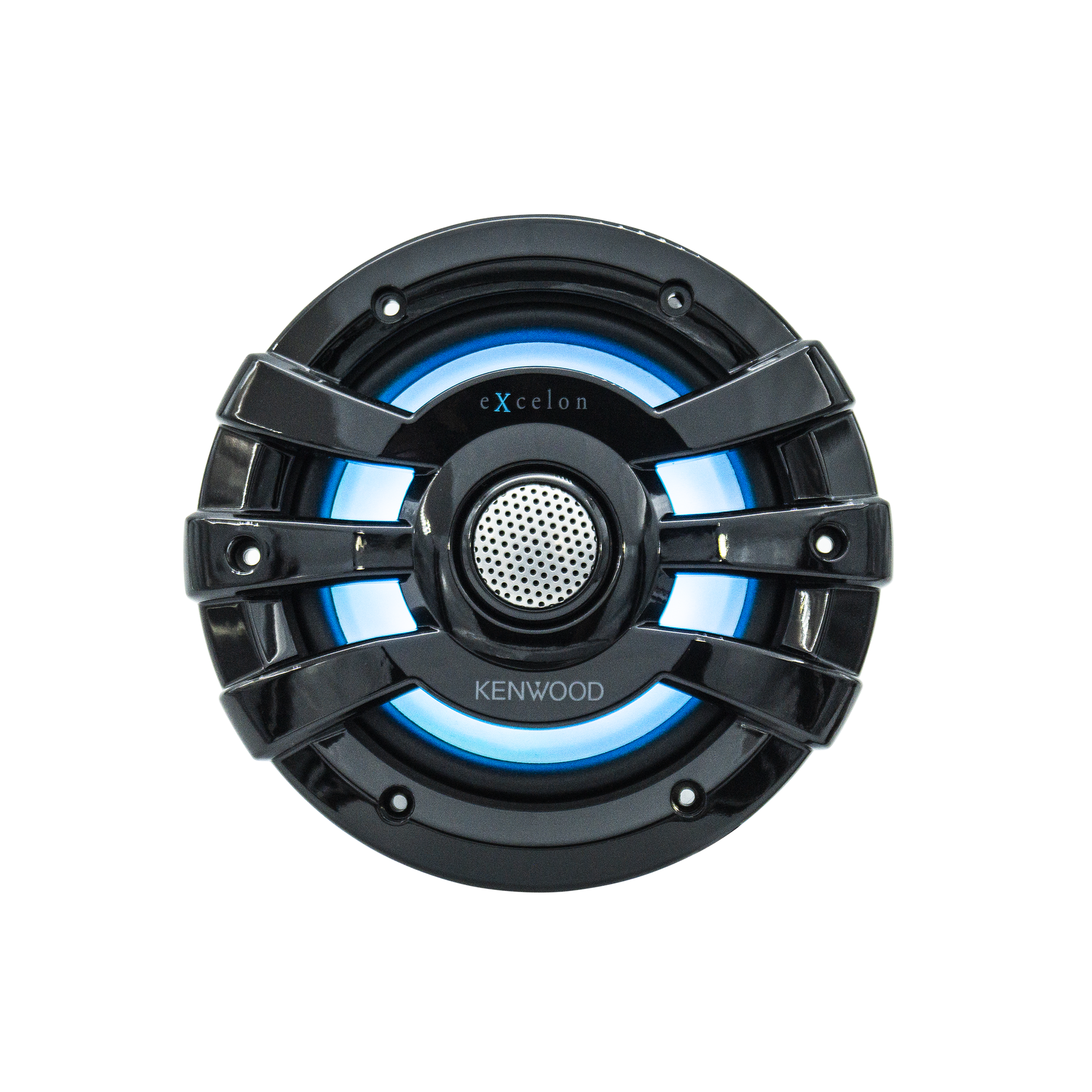 Kenwood eXcelon XM77BL 7.7" 2-Way Coaxial Marine Speakers with LED Lighting, Black