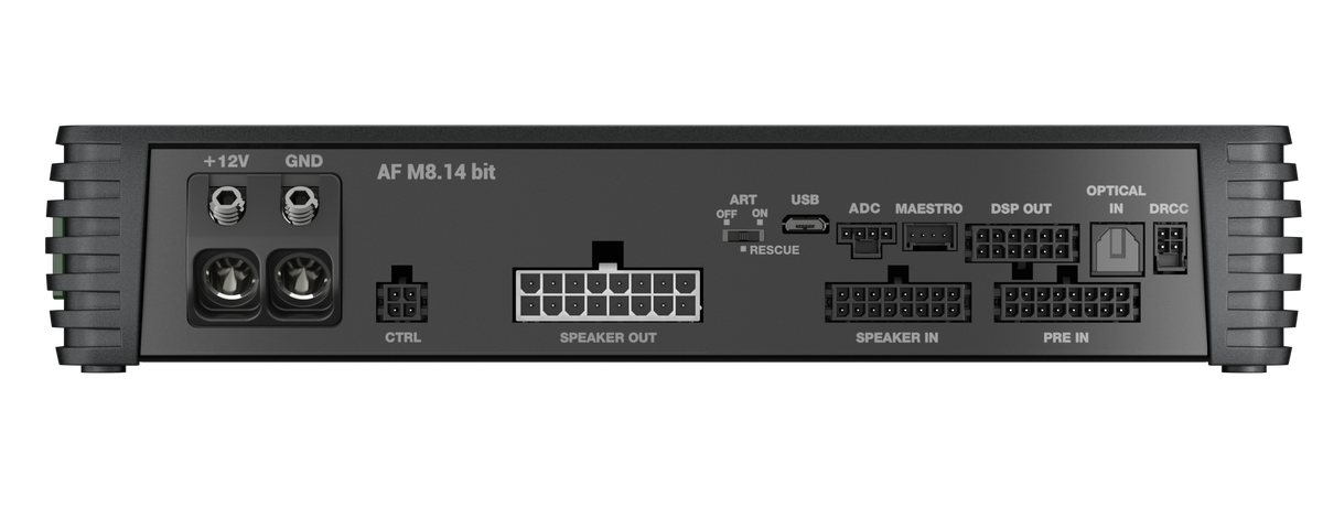 Audison AF M8.14 bit amplifier connection panel