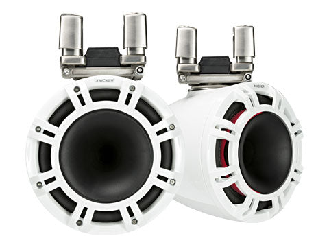 Kicker 44KMTC94W 9-inch tower speaker pair - white, front view