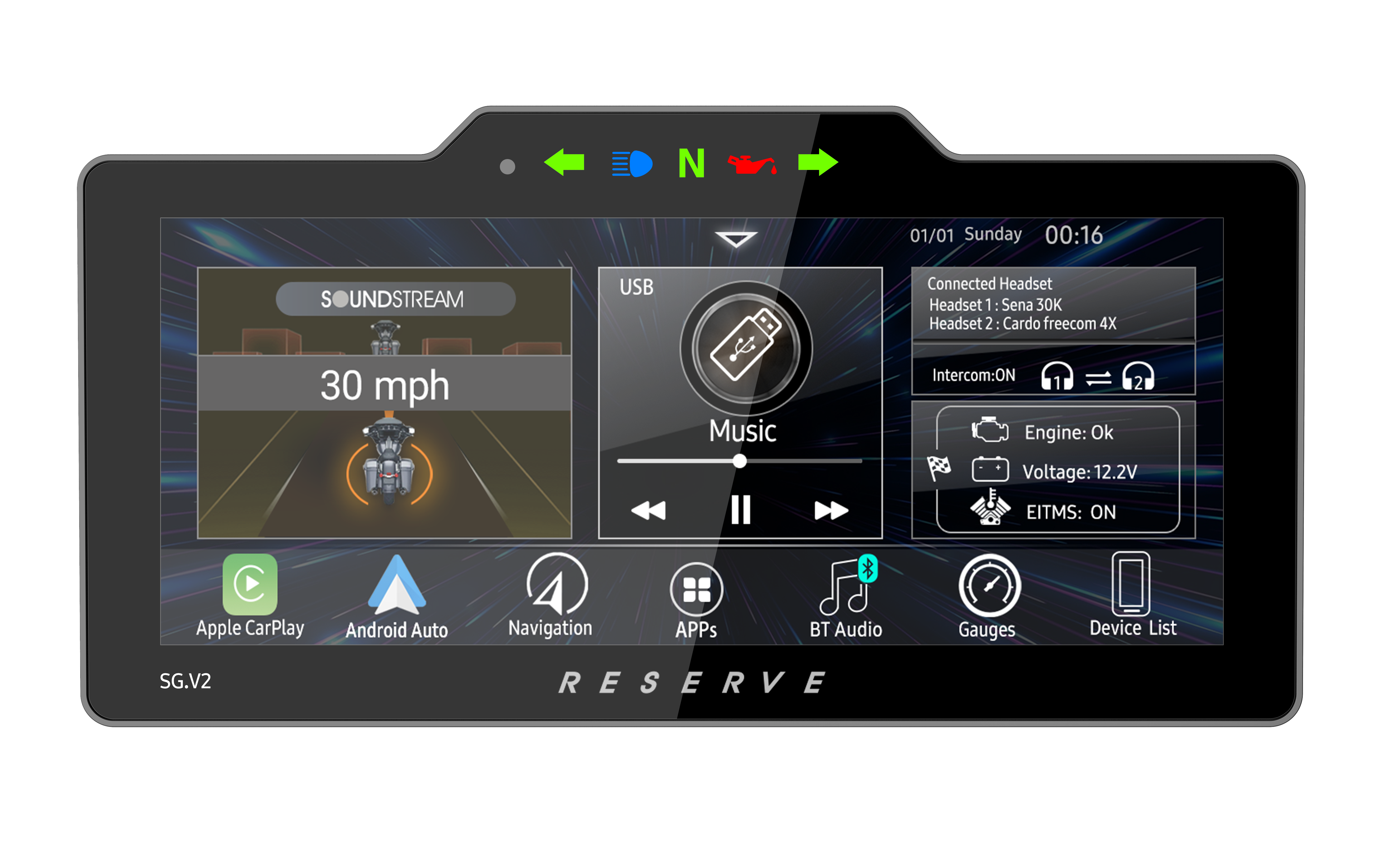 Soundstream Reserve WG.V2 Radio Plug-N-Play Head Unit for 2009-2013 Street Glide (Pre-Order)