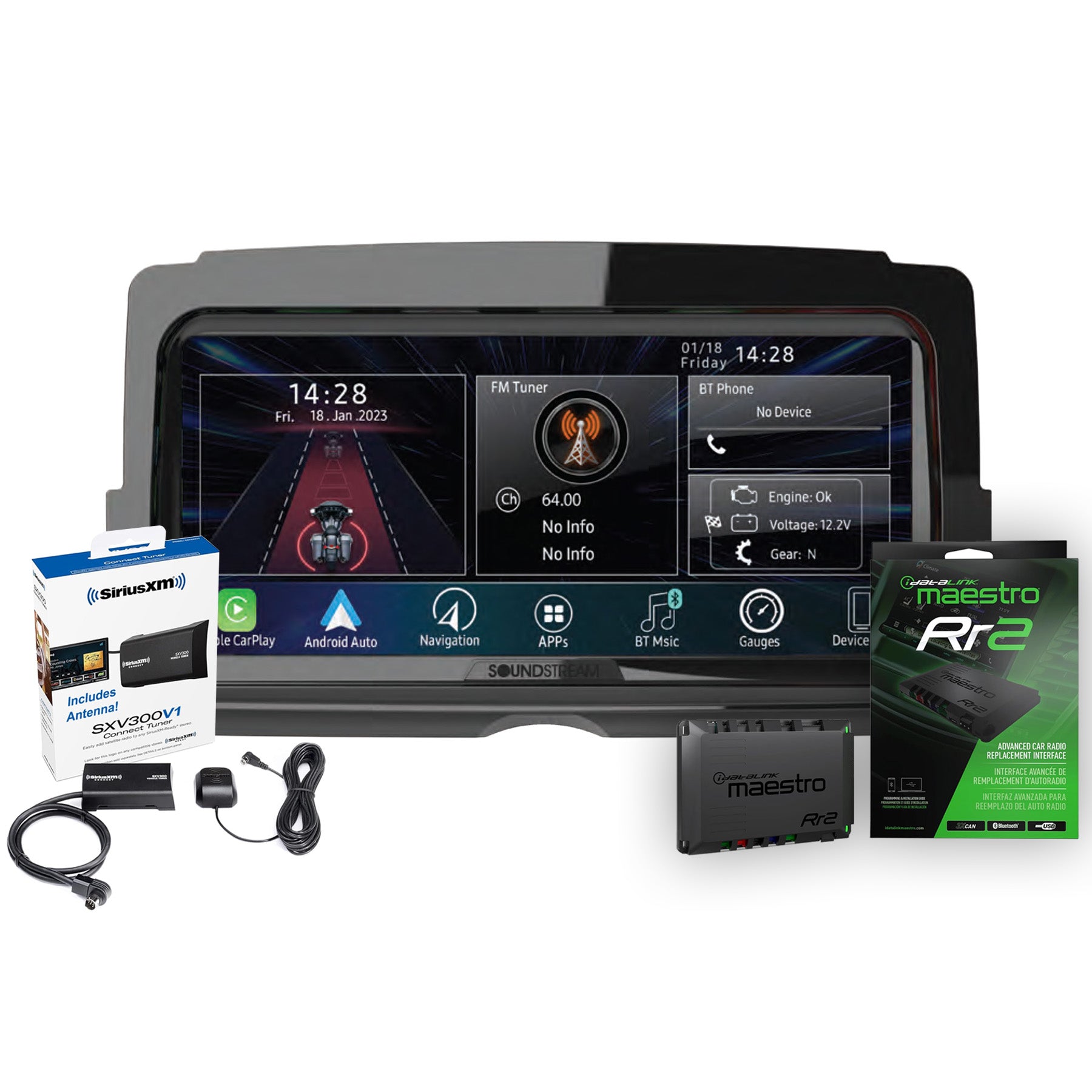 Soundstream V2 Headunit Plug-n-Play Upgrade for 2014+ Harley Davidson Touring - In Stock!