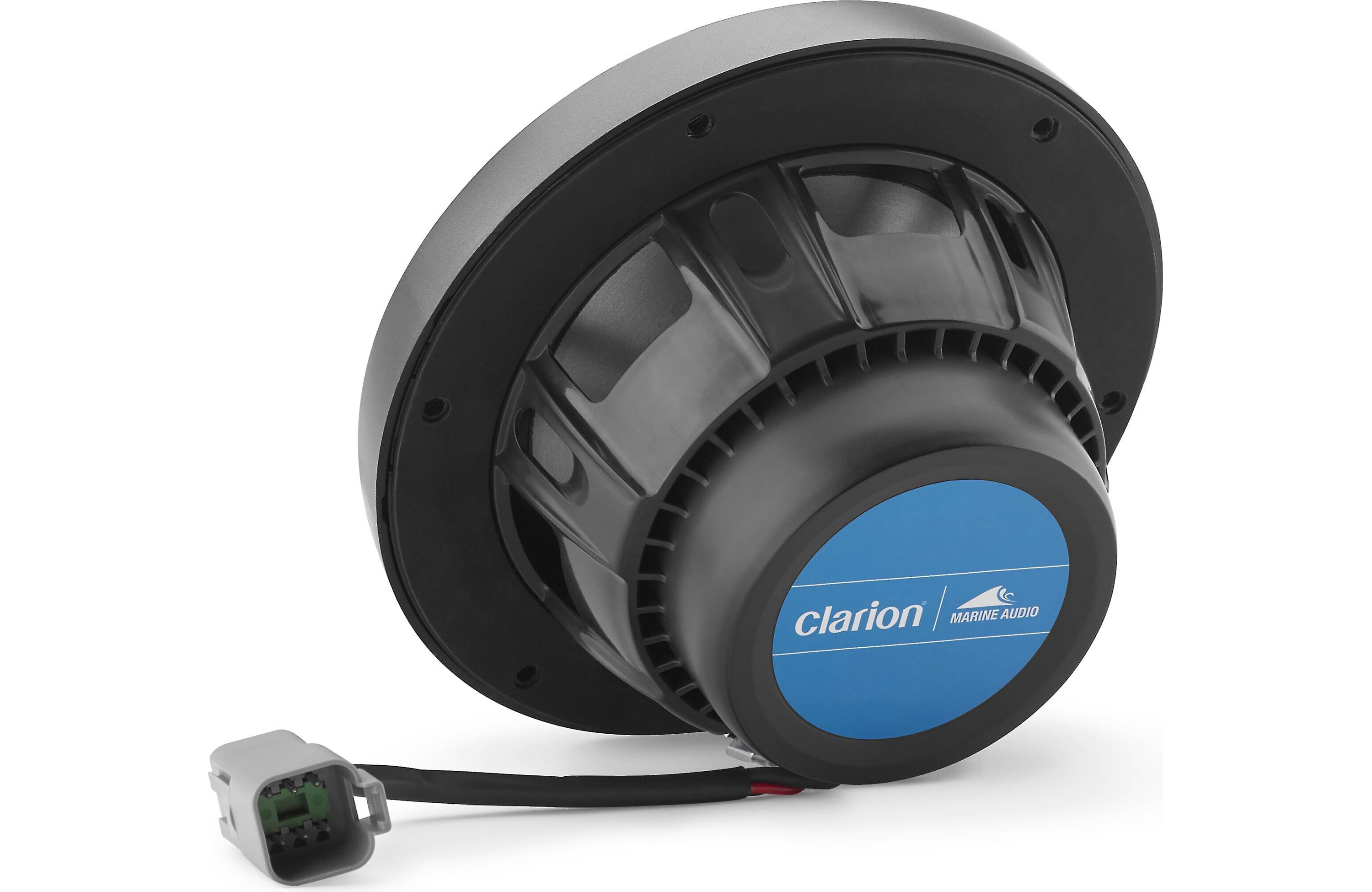 Clarion CMS-651RGB-SWB 6.5 Inch Marine Coaxial Speakers Pair with Sport Grilles and RGB Lighting