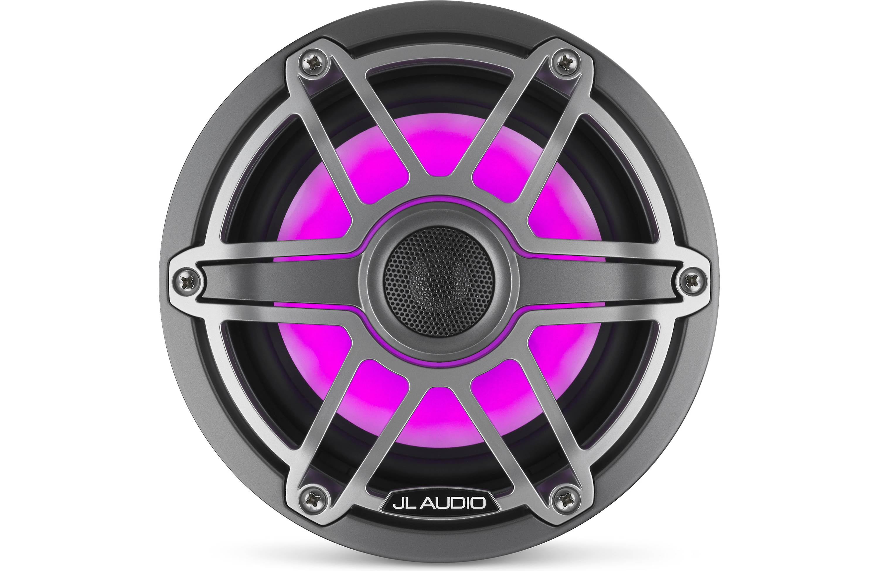 JL Audio M6-650X-S-GMTI-I 6.5" Marine Coaxial Speakers, Gunmetal Trim, Titanium Sport Grille + LED Lighting