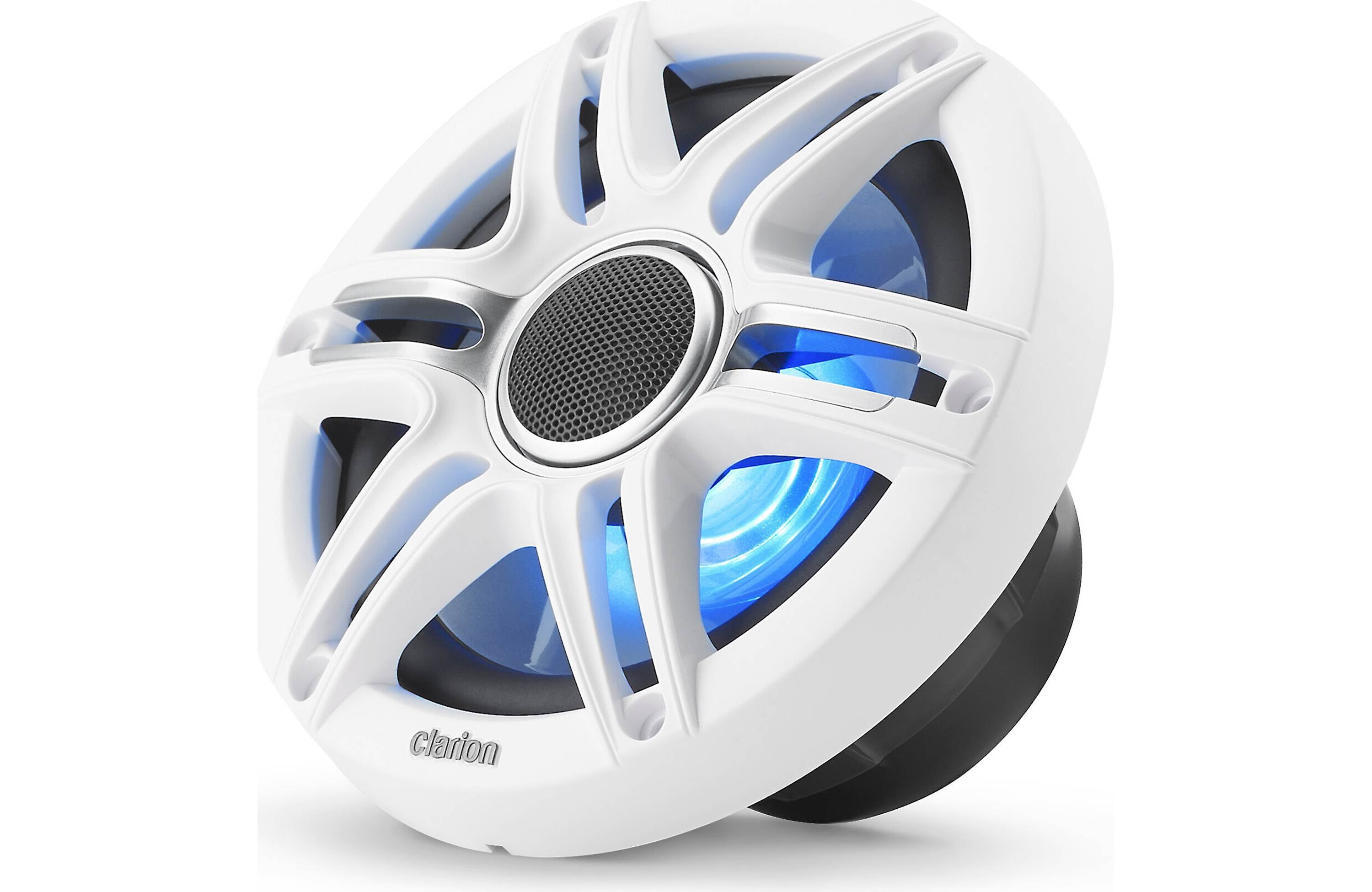 Clarion CMSP-651RGB-SWG 6.5 Inch Premium Marine Coaxial Speakers Pair w/ Sport Grilles & LEDs