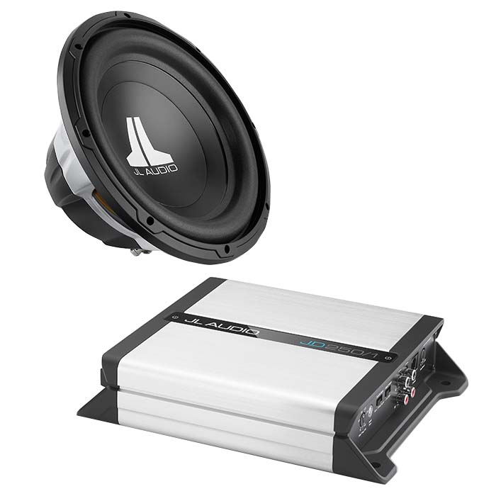 JL Audio JD250/1 Class D Amplifier + 12W0v3-4 12" Subwoofer Bass Promo Package