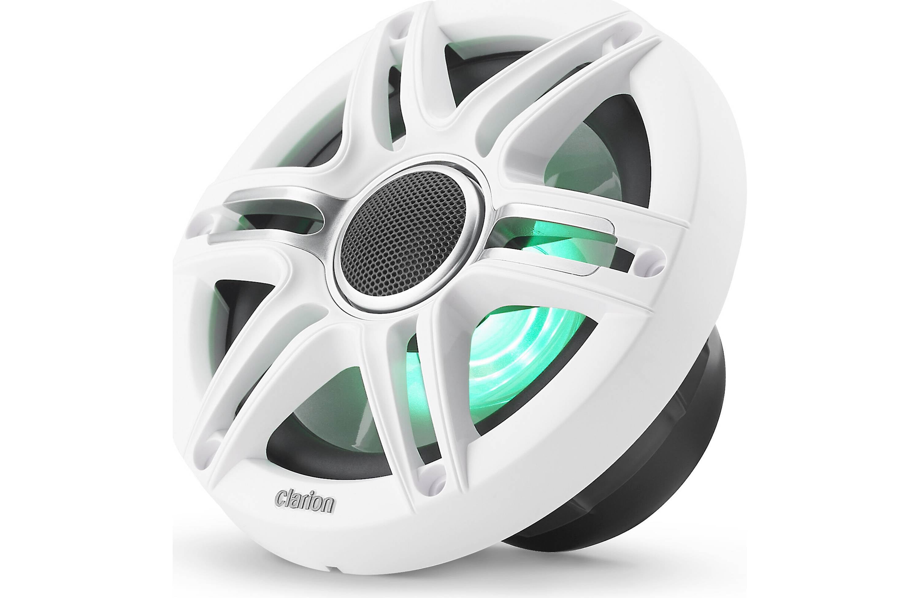 Clarion CMSP-651RGB-SWG 6.5 Inch Premium Marine Coaxial Speakers Pair w/ Sport Grilles & LEDs