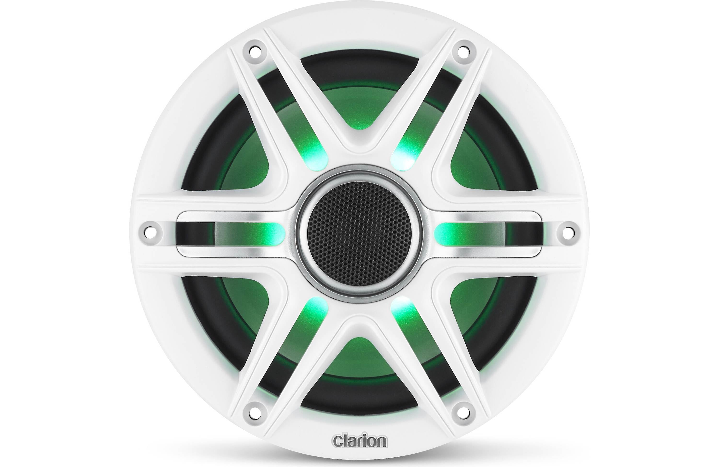 Clarion CMSP-651RGB-SWG 6.5 Inch Premium Marine Coaxial Speakers Pair w/ Sport Grilles & LEDs