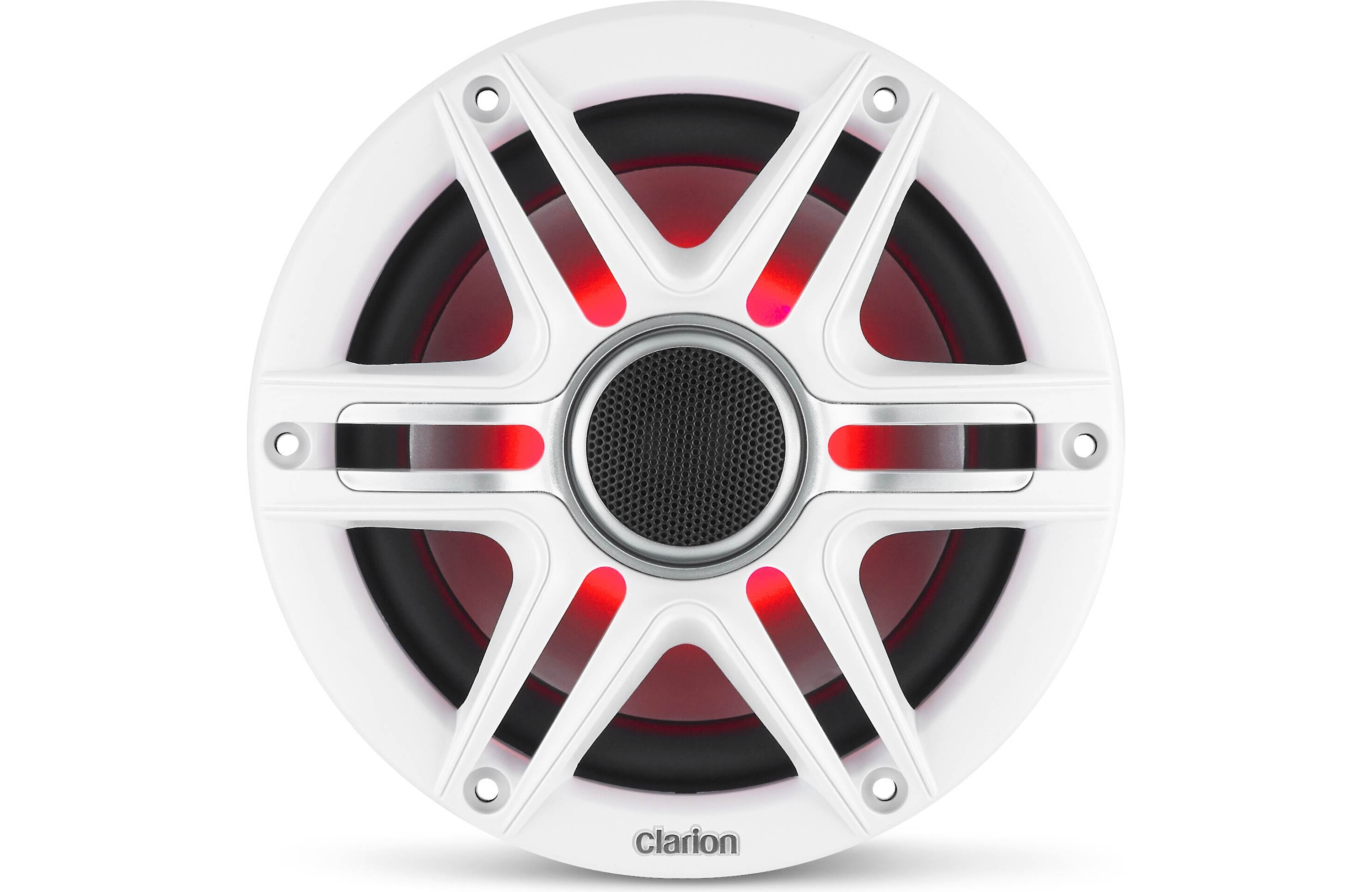 Clarion CMS-651RGB-SWB 6.5 Inch Marine Coaxial Speakers Pair with Sport Grilles and RGB Lighting