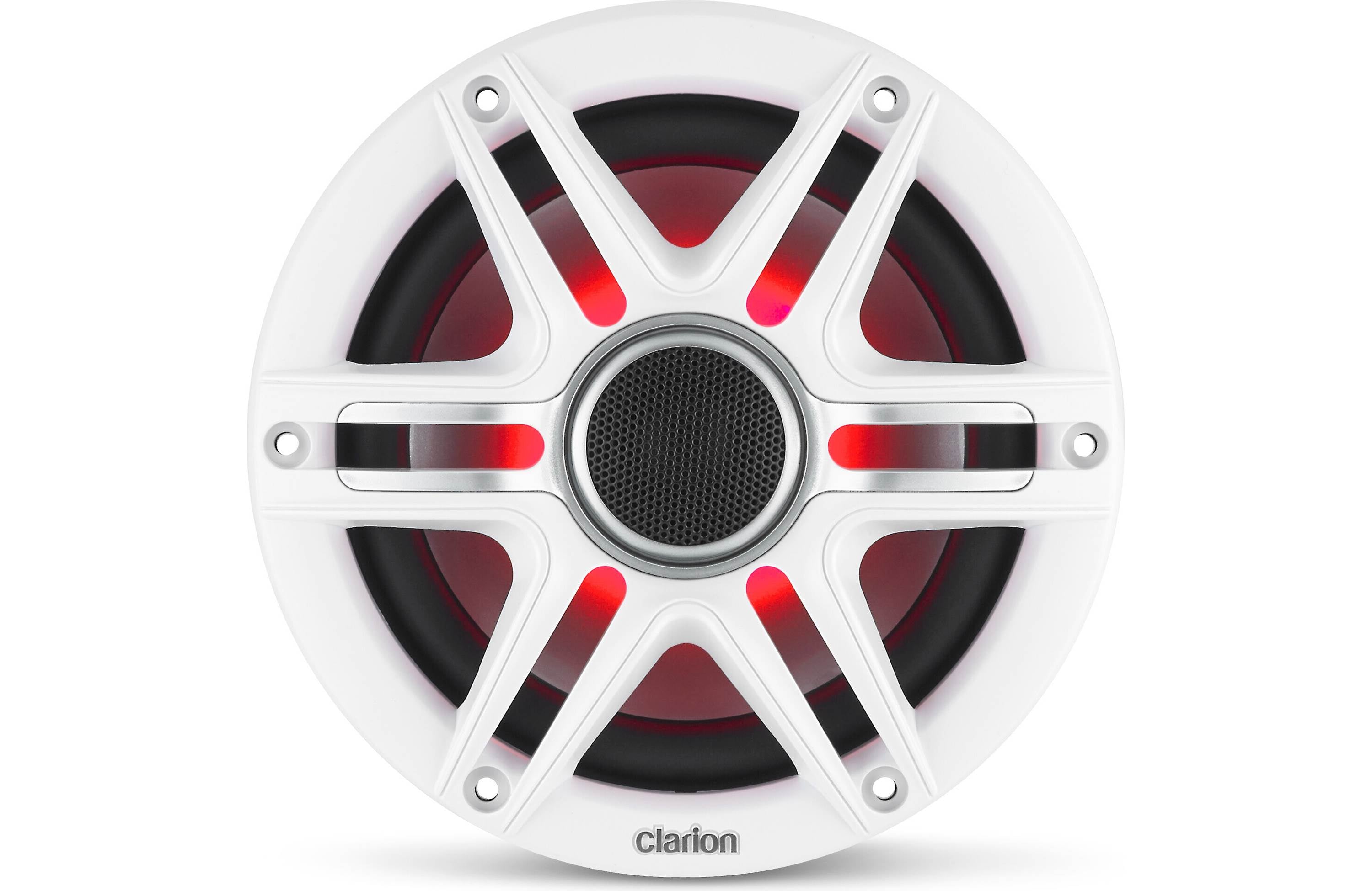 Clarion CMSP-651RGB-SWG 6.5 Inch Premium Marine Coaxial Speakers Pair w/ Sport Grilles & LEDs