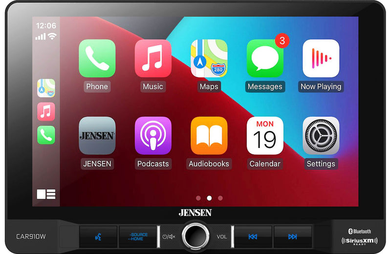 Jensen CAR910W 1-Din Multi-Media Receiver w/ Wireless Android Auto and Apple CarPlay