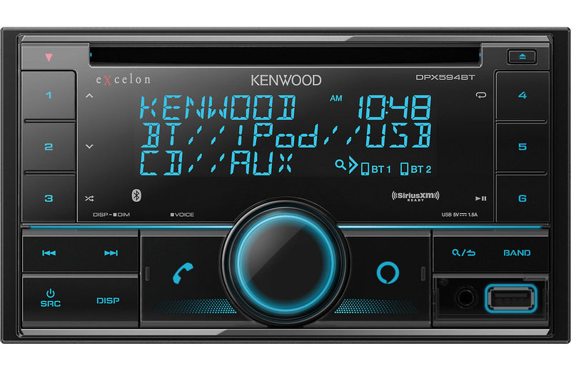 Kenwood DPX594BT 2-DIN CD Receiver and SiriusXM SXV300V2 Tuner