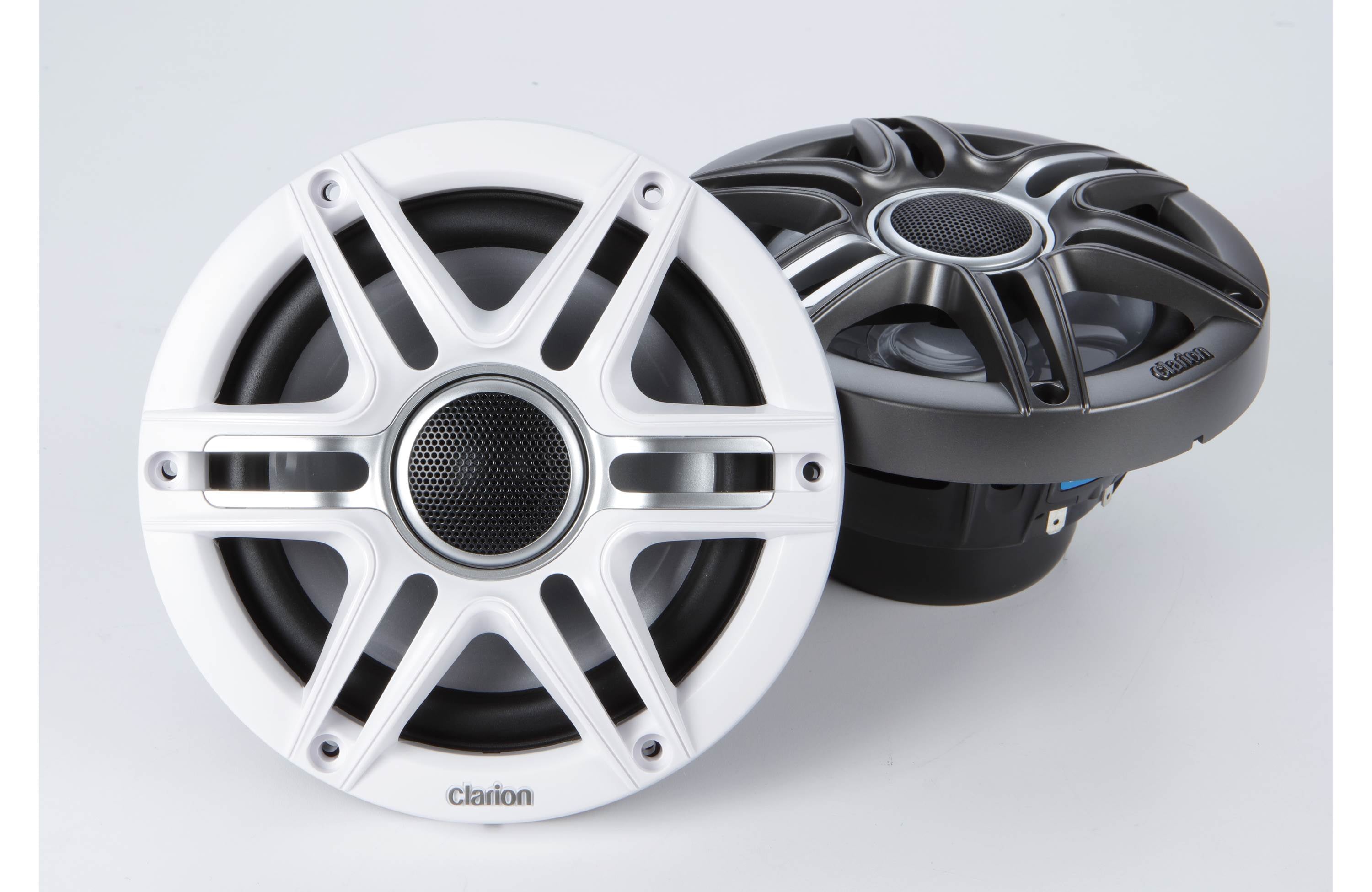 Clarion CMSP-651-SWG 6.5 Inch Premium Marine Coaxial Speakers Pair with Sport Grilles