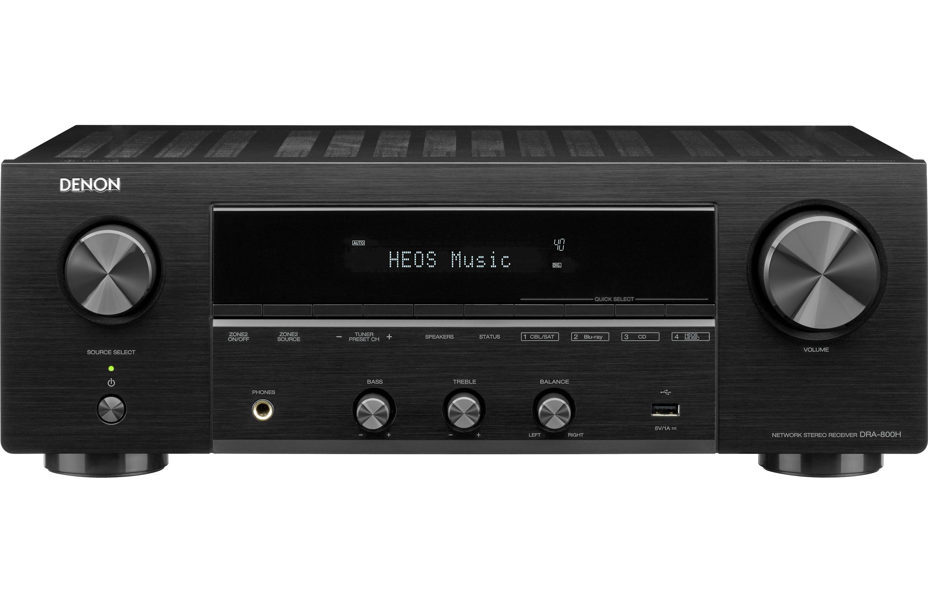 Denon DRA-800H 2-Channel Stereo Network Receiver for Home Theater - Black