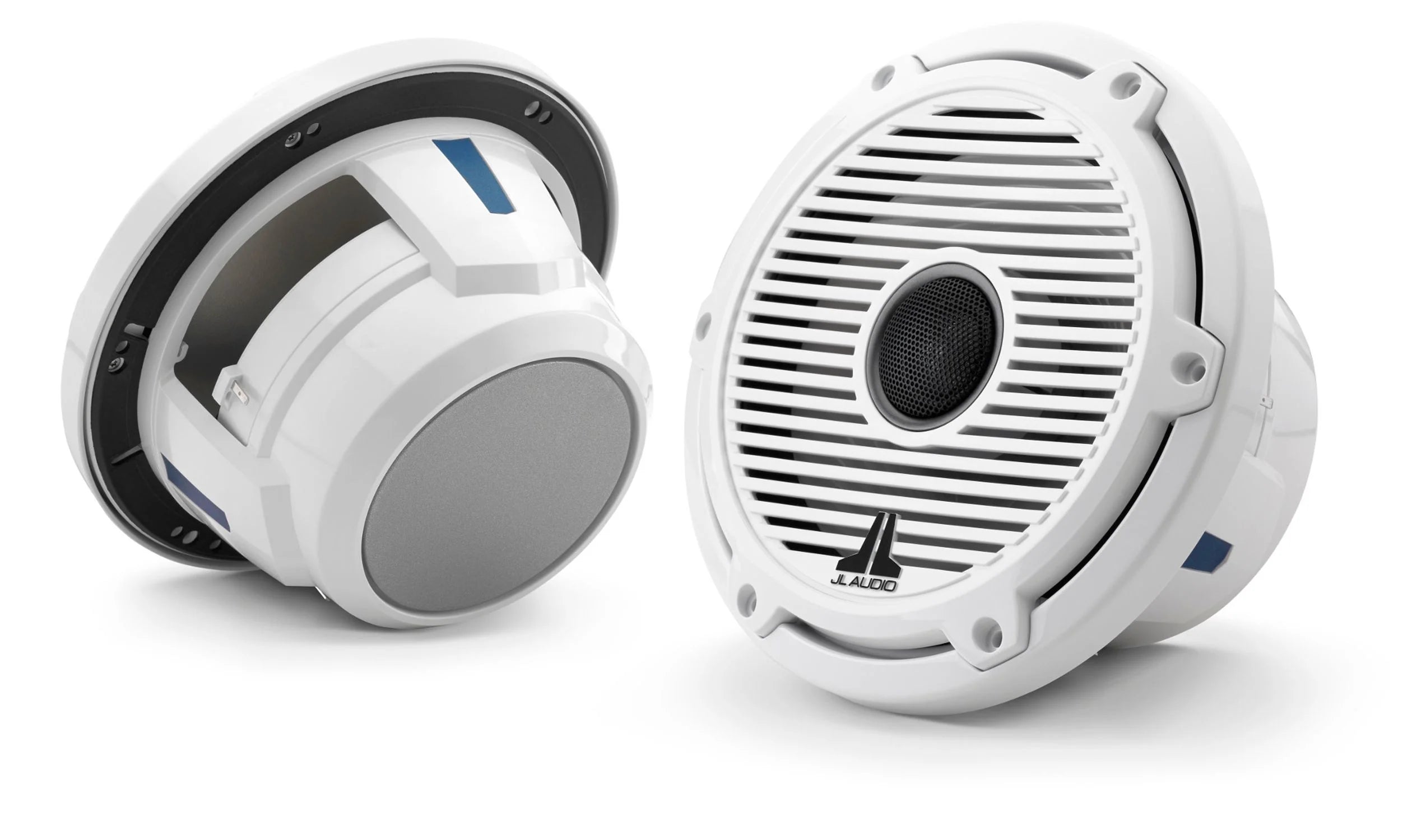 JL Audio M6-770X-C-GWGW 7.7" Marine Coaxial Speakers, Gloss White Trim and Classic Grille