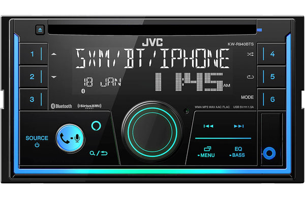 JVC KW-R940BT 2-Din CD Receiver with Bluetooth, USB, and SiriusXM Ready