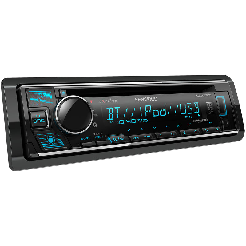 Kenwood Excelon KDC-X305 1-DIN CD Receiver with Bluetooth