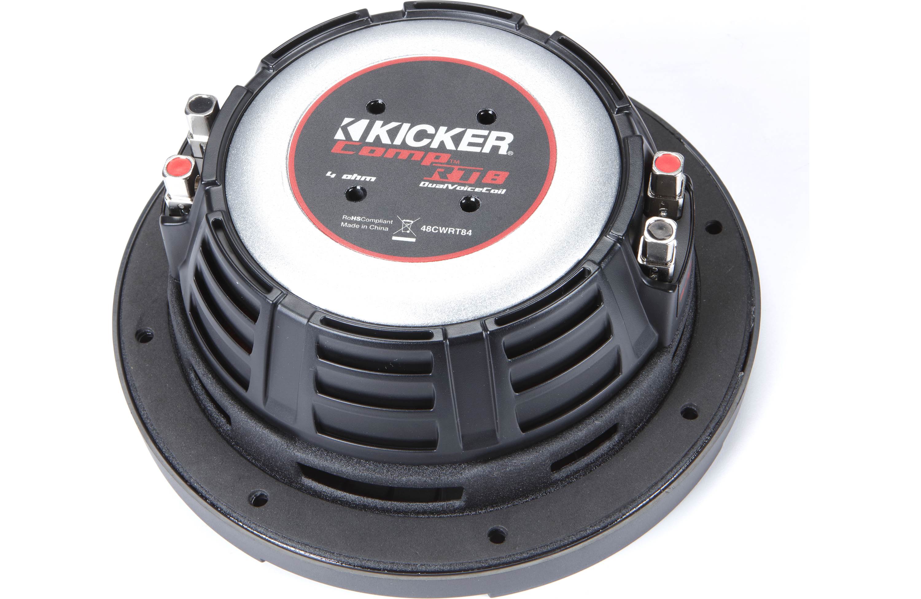 Kicker 48CWRT84 8" Shallow-Mount Subwoofer with Dual Voice Coils 4-ohms