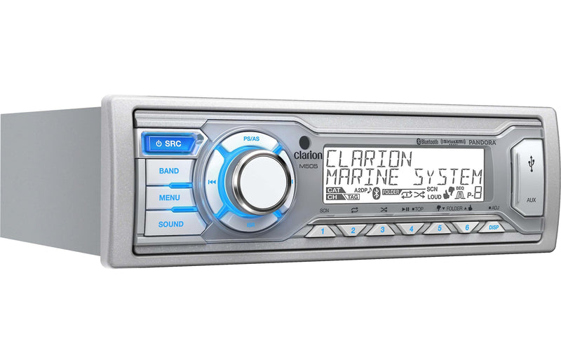 Clarion M505 1-DIN Marine Digital Media Receiver With Built-In Bluetooth