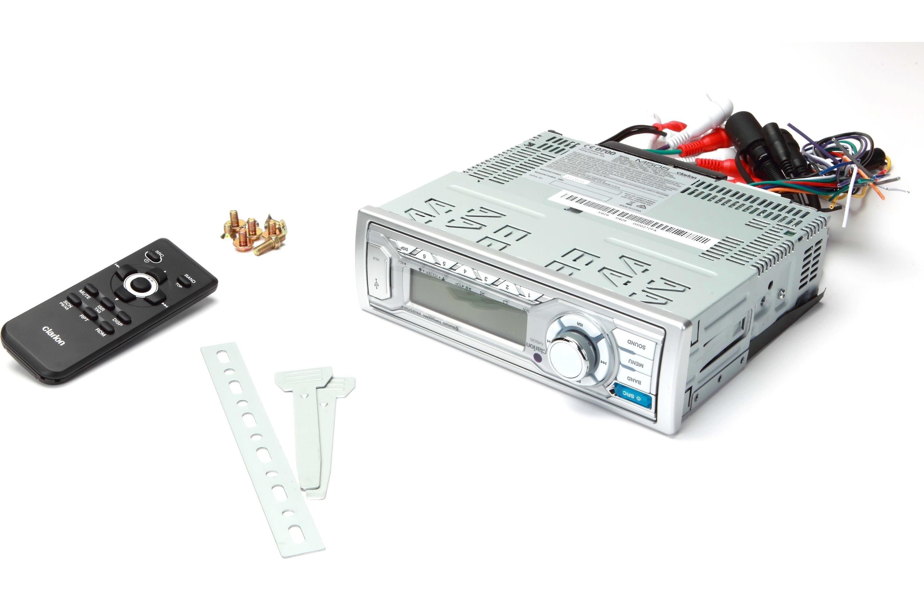 Clarion M508 1-DIN Marine Digital Media Receiver W/ Built-In Bluetooth