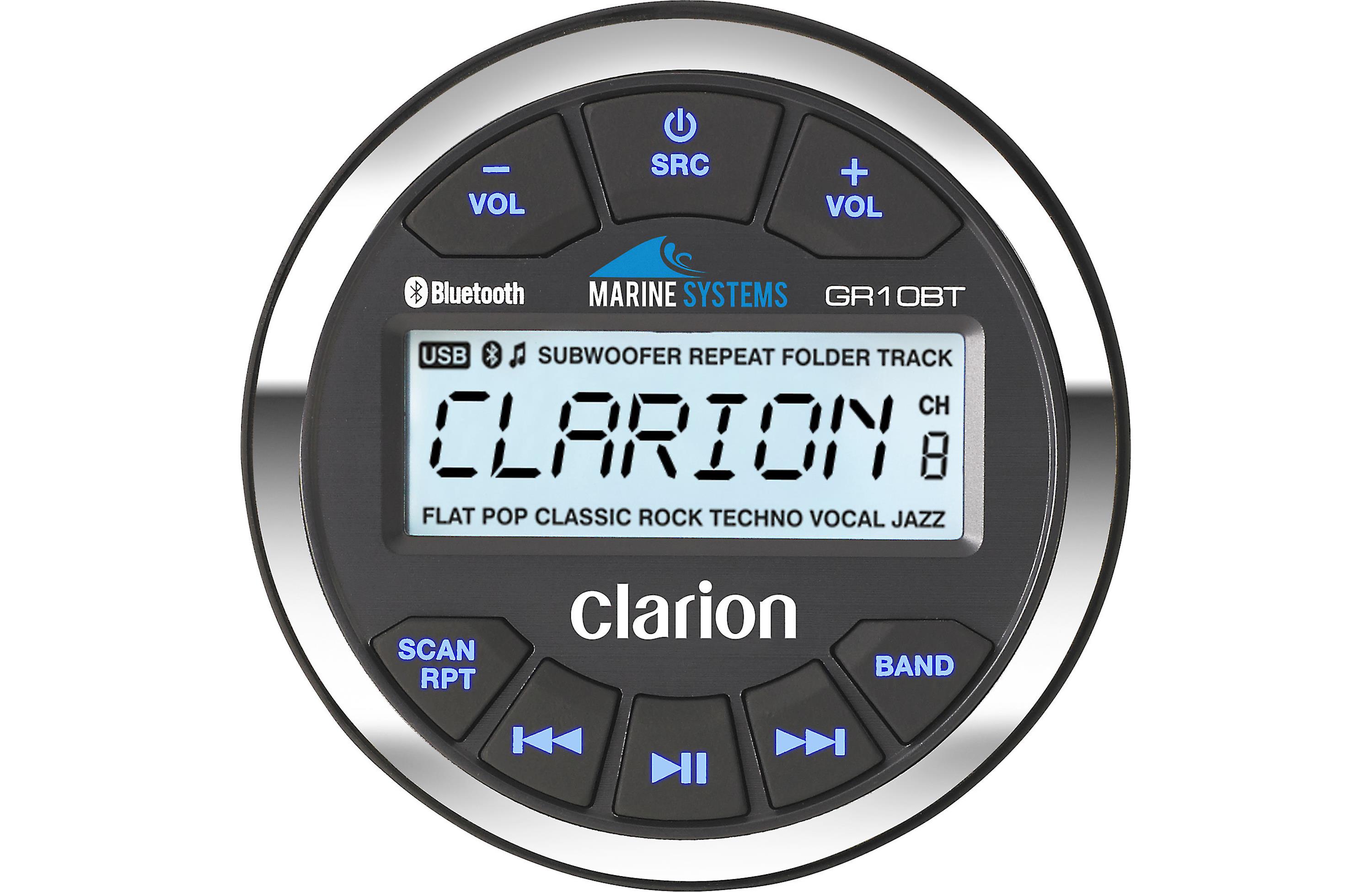 Clarion GR10BT Marine USB / MP3 / WMA Receiver With Built-In Bluetooth