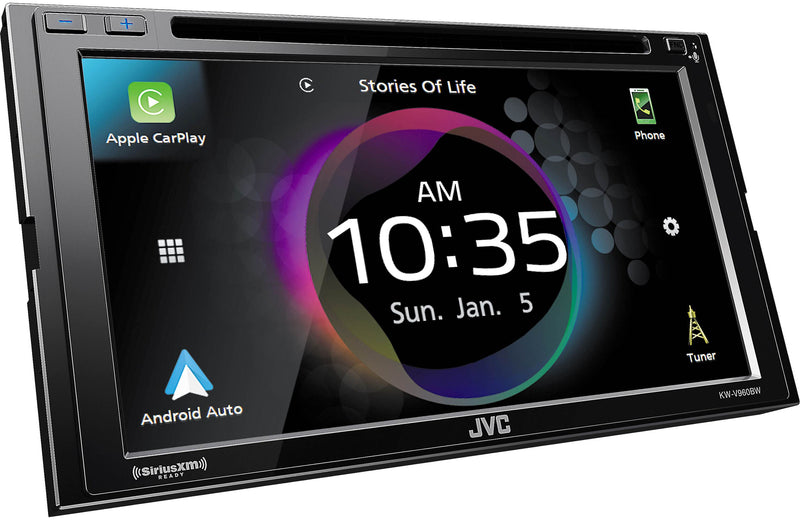JVC KW-V960BW 6.8" Android Auto/Apple CarPlay, Built-in Bluetooth In-Dash CD/DVD/DM Receiver