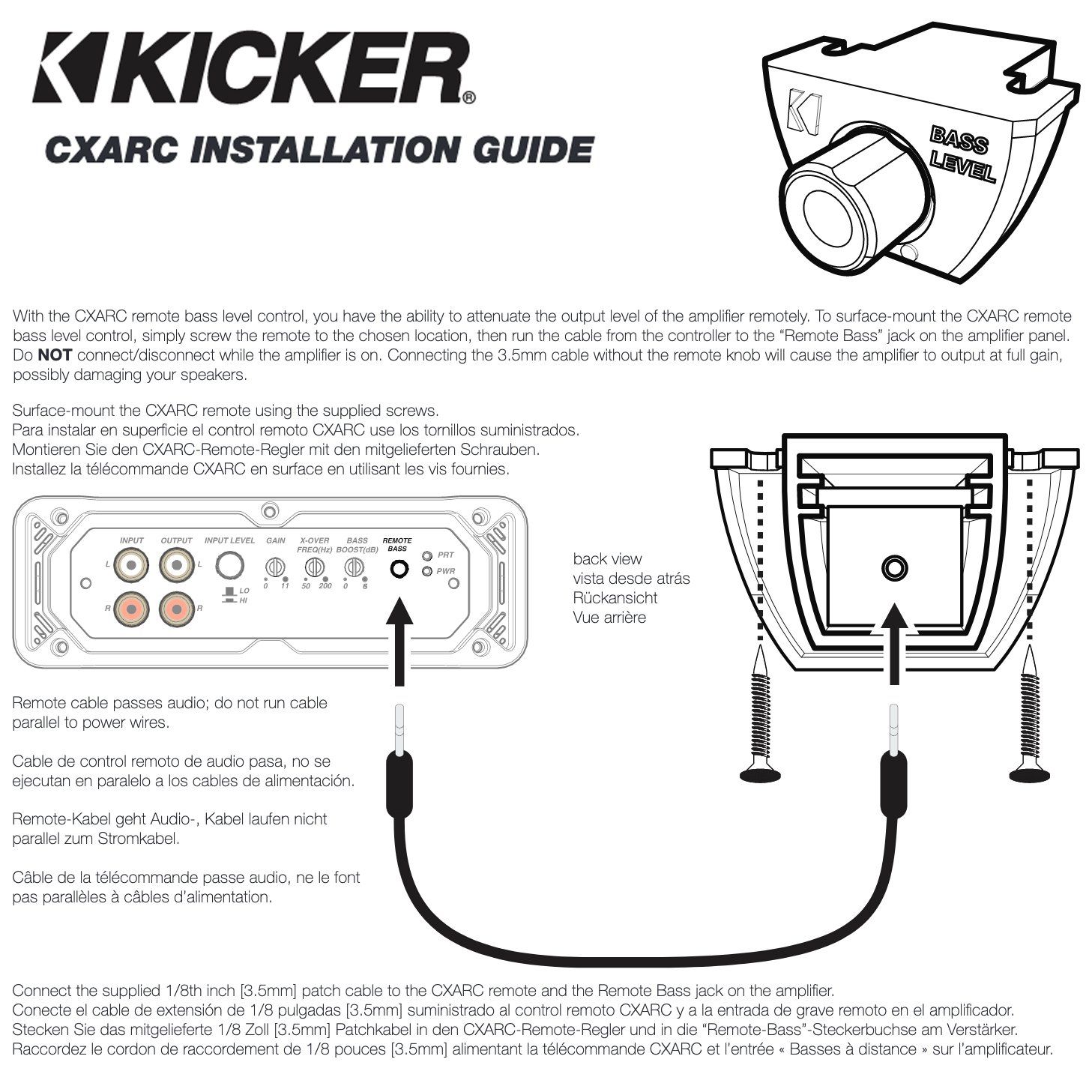 Kicker 46CXARC Remote Control For CX Amplifiers - Freeman's Car Stereo