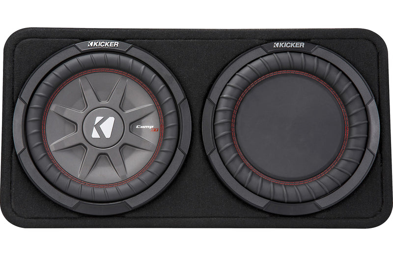 Kicker 43TCWRT102-3 Enclosed 10" 2-ohm Subwoofer and Passive Radiator (Factory Renewed)