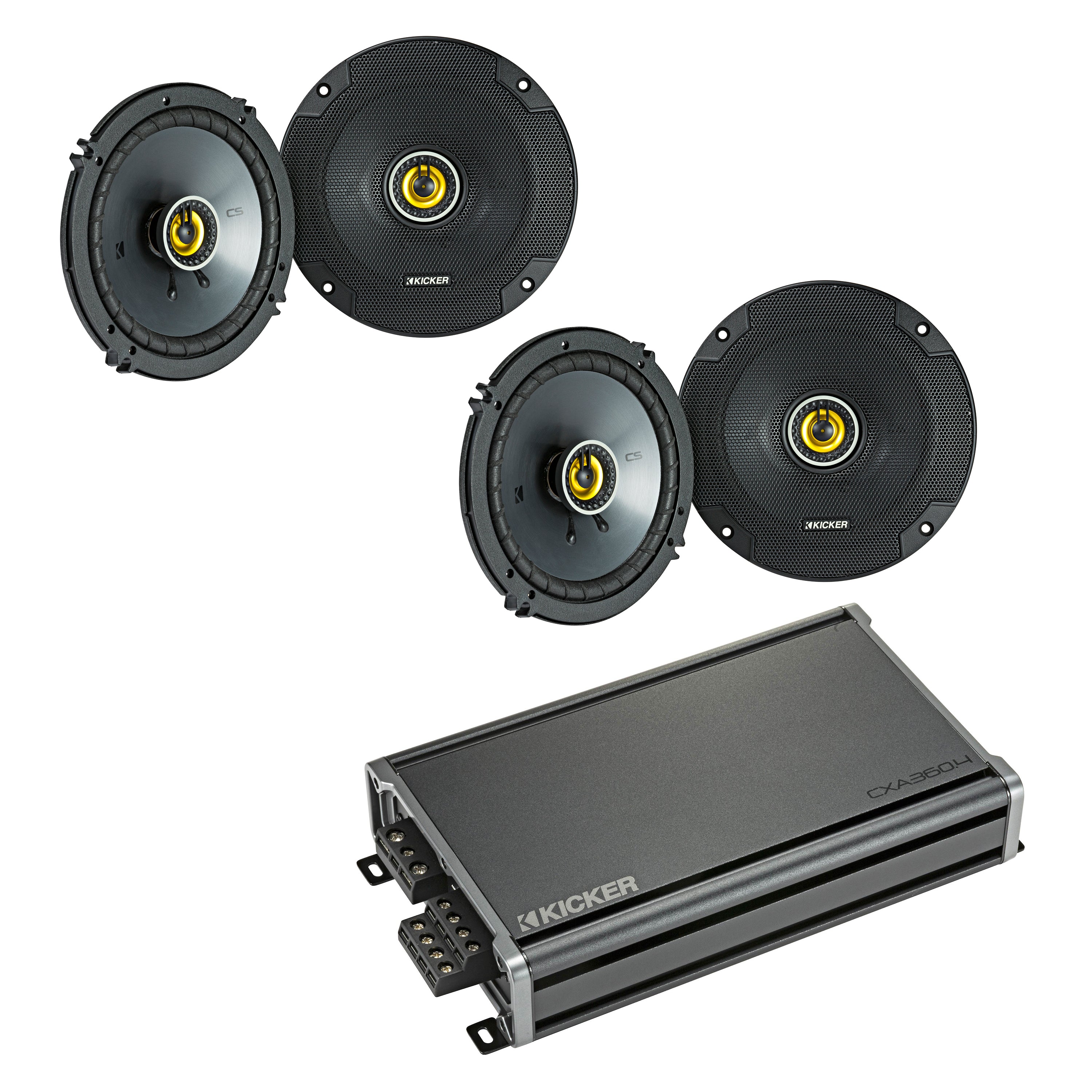 Kicker 46CSC654 x2 Pair 6.5" Speakers + 46CXA360.4T Amplifier