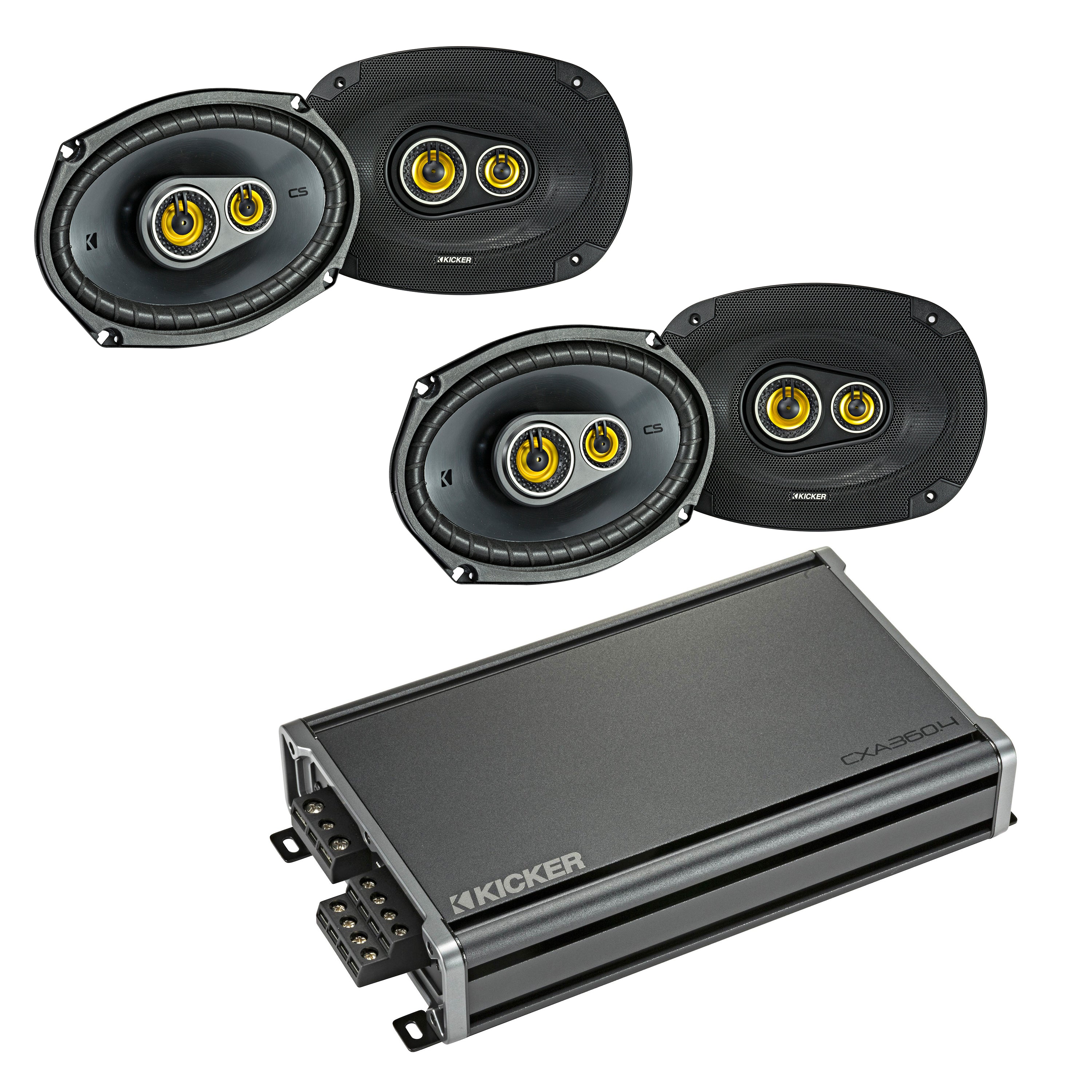 Kicker 46CSC6934 x2 Pairs 6"x9" Speakers + 46CXA360.4T Amplifier Bundle