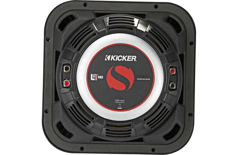 Kicker 46L7T102 10" Square Dual 2-Ohm Voice Coil Subwoofer