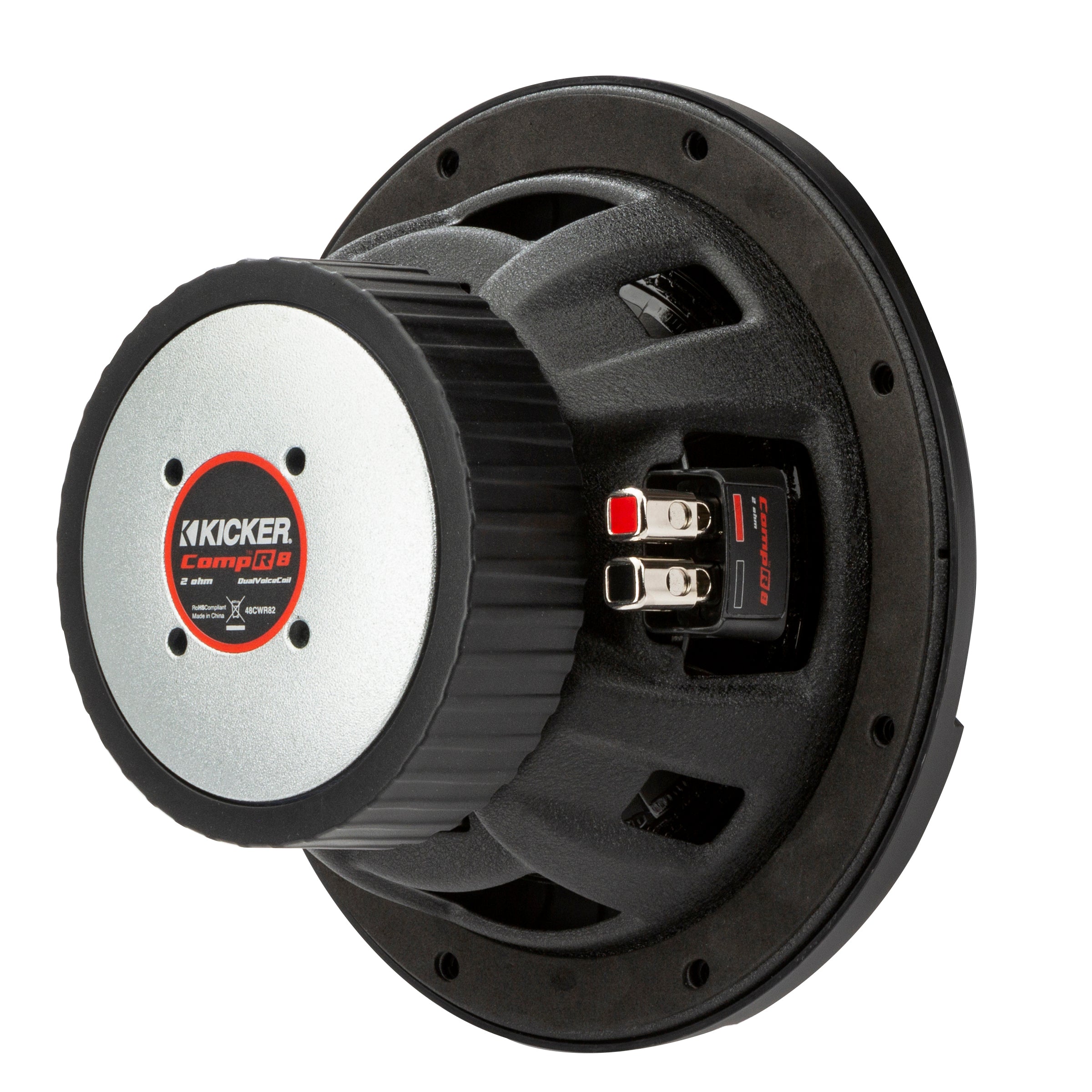 Kicker 48CWR82 CompR Series 8" 2-Ohm Dual Voice Coil Subwoofer