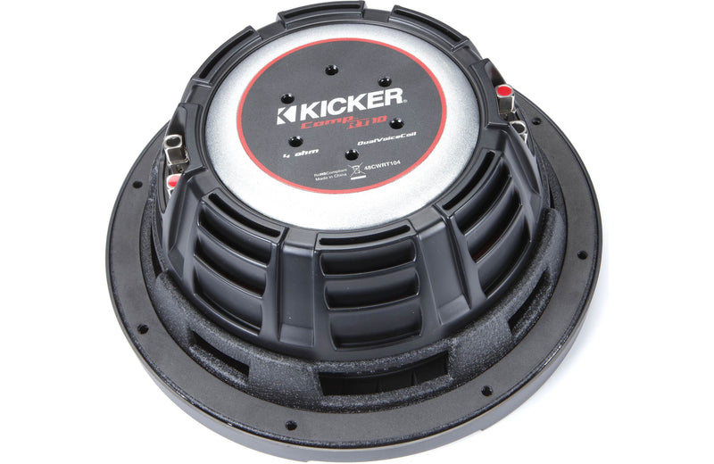 Kicker 48CWRT104 Shallow-Mount 10" Dual Voice Coil 4 Ohm Subwoofer